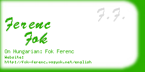 ferenc fok business card